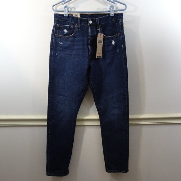 LEVIS 501 Skinny 'Salsa Authentic' dark blue wash 30x28 NEW High Rise Button Fly